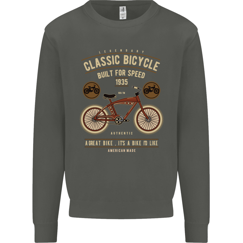 Bike Built for Speed Cycling Bicycle Kids Sweatshirt Jumper Storm Grey