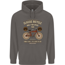 Bike Built for Speed Cycling Bicycle Mens 80% Cotton Hoodie Charcoal