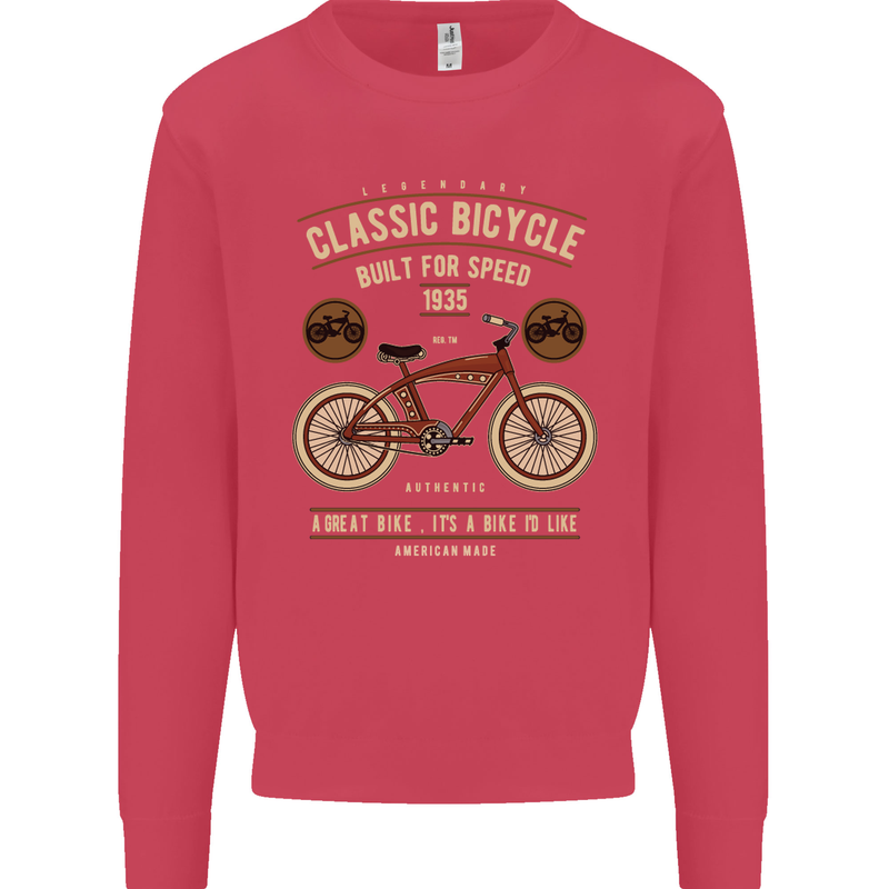 Bike Built for Speed Cycling Bicycle Mens Sweatshirt Jumper Heliconia