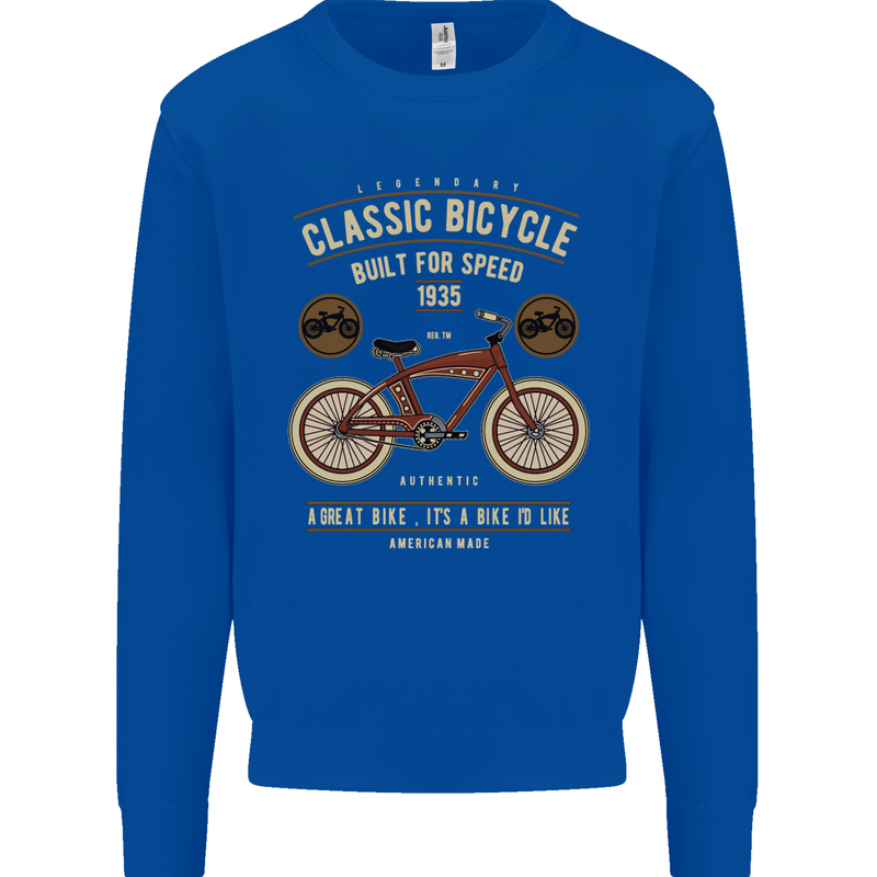 Bike Built for Speed Cycling Bicycle Mens Sweatshirt Jumper Royal Blue