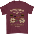 Bike Built for Speed Cycling Bicycle Mens T-Shirt Cotton Gildan Maroon