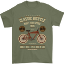 Bike Built for Speed Cycling Bicycle Mens T-Shirt Cotton Gildan Military Green