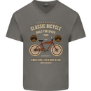 Bike Built for Speed Cycling Bicycle Mens V-Neck Cotton T-Shirt Charcoal
