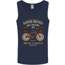 Bike Built for Speed Cycling Bicycle Mens Vest Tank Top Navy Blue