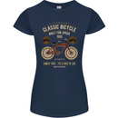 Bike Built for Speed Cycling Bicycle Womens Petite Cut T-Shirt Navy Blue