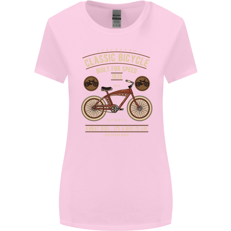 Bike Built for Speed Cycling Bicycle Womens Wider Cut T-Shirt Light Pink