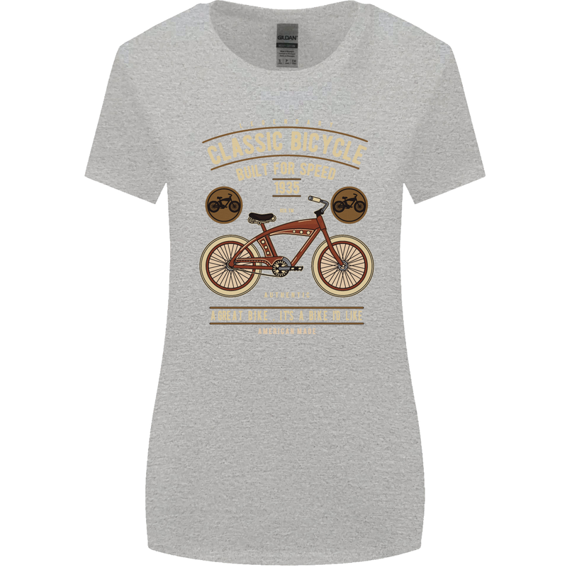 Bike Built for Speed Cycling Bicycle Womens Wider Cut T-Shirt Sports Grey