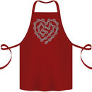 Bike Heart Chain Cycling Biker Motorcycle Cotton Apron 100% Organic Maroon