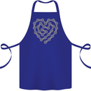Bike Heart Chain Cycling Biker Motorcycle Cotton Apron 100% Organic Royal Blue