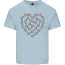 Bike Heart Chain Cycling Biker Motorcycle Mens Cotton T-Shirt Tee Top Light Blue
