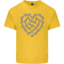 Bike Heart Chain Cycling Biker Motorcycle Mens Cotton T-Shirt Tee Top Yellow