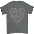 Bike Heart Chain Cycling Biker Motorcycle Mens T-Shirt Cotton Gildan Charcoal