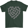 Bike Heart Chain Cycling Biker Motorcycle Mens T-Shirt Cotton Gildan Forest Green
