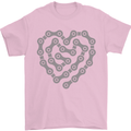 Bike Heart Chain Cycling Biker Motorcycle Mens T-Shirt Cotton Gildan Light Pink