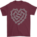 Bike Heart Chain Cycling Biker Motorcycle Mens T-Shirt Cotton Gildan Maroon