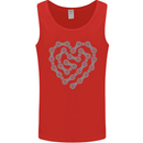 Bike Heart Chain Cycling Biker Motorcycle Mens Vest Tank Top Red
