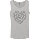 Bike Heart Chain Cycling Biker Motorcycle Mens Vest Tank Top Sports Grey