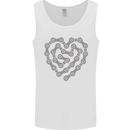 Bike Heart Chain Cycling Biker Motorcycle Mens Vest Tank Top White