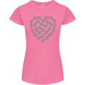 Bike Heart Chain Cycling Biker Motorcycle Womens Petite Cut T-Shirt Azalea