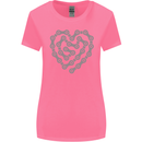 Bike Heart Chain Cycling Biker Motorcycle Womens Wider Cut T-Shirt Azalea