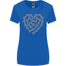 Bike Heart Chain Cycling Biker Motorcycle Womens Wider Cut T-Shirt Royal Blue