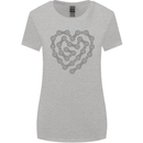 Bike Heart Chain Cycling Biker Motorcycle Womens Wider Cut T-Shirt Sports Grey