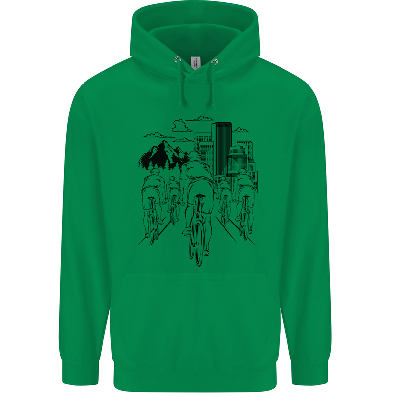 Bike Ride Cycling Cyclist Bicycle Road MTB Childrens Kids Hoodie Irish Green