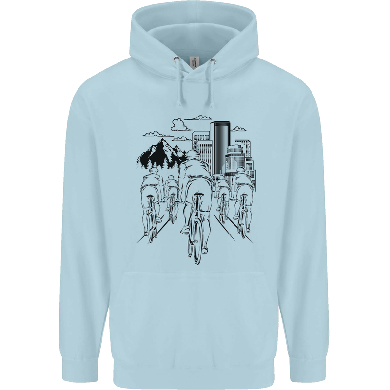 Bike Ride Cycling Cyclist Bicycle Road MTB Childrens Kids Hoodie Light Blue