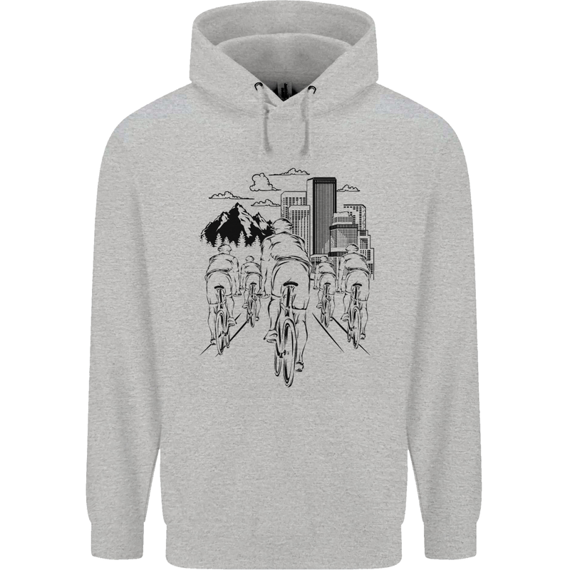 Bike Ride Cycling Cyclist Bicycle Road MTB Childrens Kids Hoodie Sports Grey