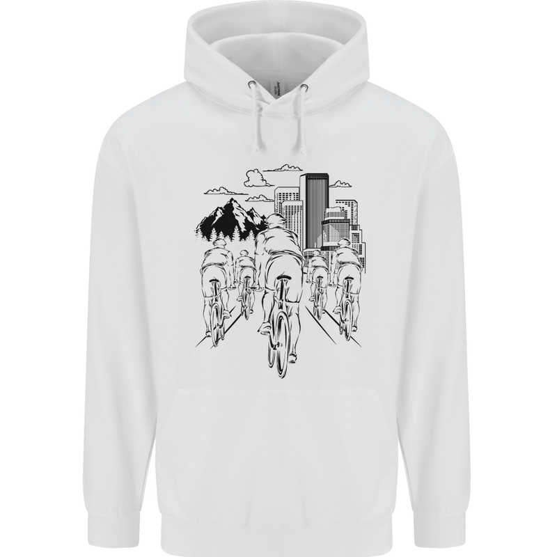 Bike Ride Cycling Cyclist Bicycle Road MTB Childrens Kids Hoodie White