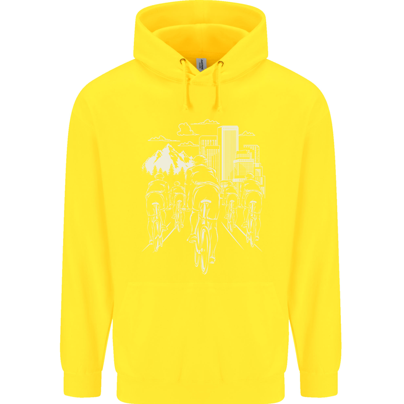 Bike Ride Cycling Cyclist Bicycle Road MTB Childrens Kids Hoodie Yellow