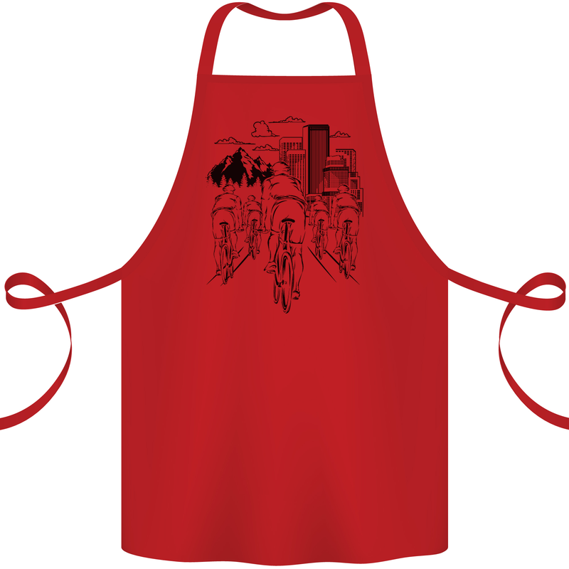 Bike Ride Cycling Cyclist Bicycle Road MTB Cotton Apron 100% Organic Red