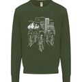 Bike Ride Cycling Cyclist Bicycle Road MTB Kids Sweatshirt Jumper Forest Green