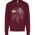 Bike Ride Cycling Cyclist Bicycle Road MTB Kids Sweatshirt Jumper Maroon