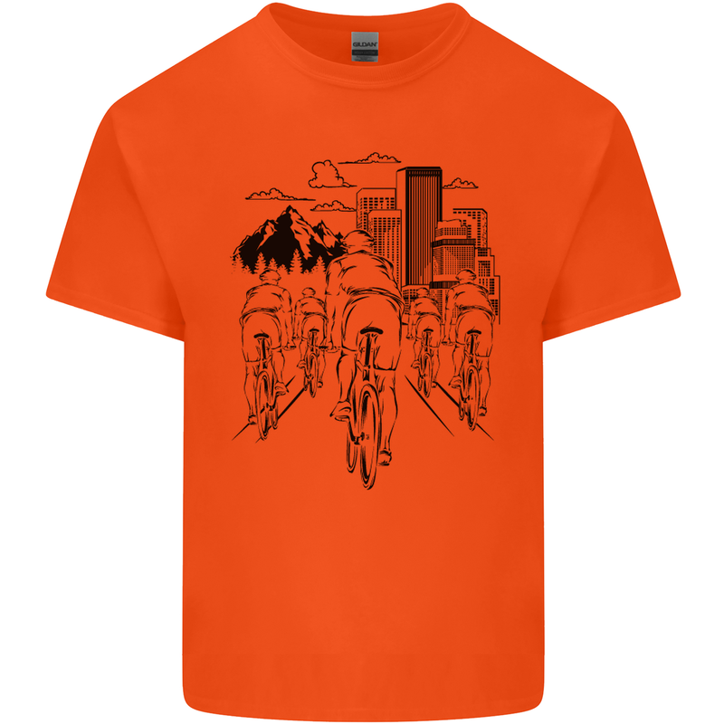 Bike Ride Cycling Cyclist Bicycle Road MTB Kids T-Shirt Childrens Orange