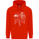 Bike Ride Cycling Cyclist Bicycle Road MTB Mens 80% Cotton Hoodie Bright Red
