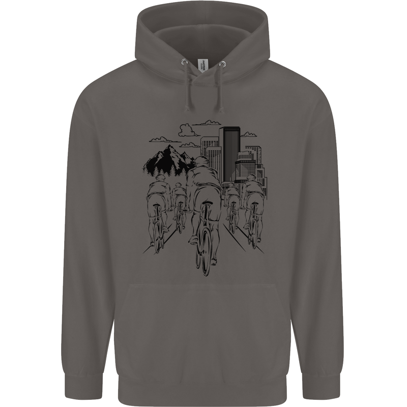 Bike Ride Cycling Cyclist Bicycle Road MTB Mens 80% Cotton Hoodie Charcoal
