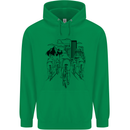 Bike Ride Cycling Cyclist Bicycle Road MTB Mens 80% Cotton Hoodie Irish Green