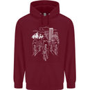 Bike Ride Cycling Cyclist Bicycle Road MTB Mens 80% Cotton Hoodie Maroon