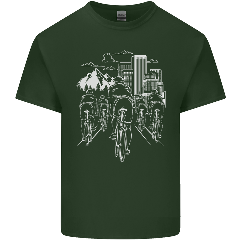 Bike Ride Cycling Cyclist Bicycle Road MTB Mens Cotton T-Shirt Tee Top Forest Green