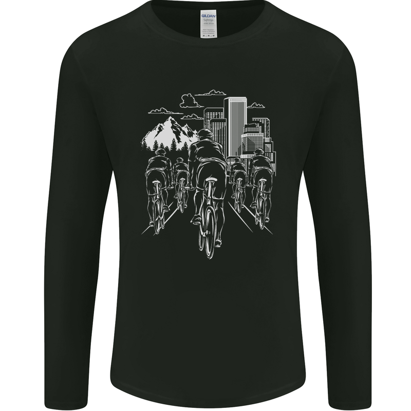 Bike Ride Cycling Cyclist Bicycle Road MTB Mens Long Sleeve T-Shirt Black