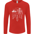 Bike Ride Cycling Cyclist Bicycle Road MTB Mens Long Sleeve T-Shirt Red