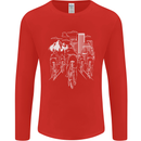Bike Ride Cycling Cyclist Bicycle Road MTB Mens Long Sleeve T-Shirt Red