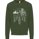 Bike Ride Cycling Cyclist Bicycle Road MTB Mens Sweatshirt Jumper Forest Green