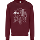 Bike Ride Cycling Cyclist Bicycle Road MTB Mens Sweatshirt Jumper Maroon