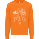 Bike Ride Cycling Cyclist Bicycle Road MTB Mens Sweatshirt Jumper Orange