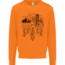 Bike Ride Cycling Cyclist Bicycle Road MTB Mens Sweatshirt Jumper Orange