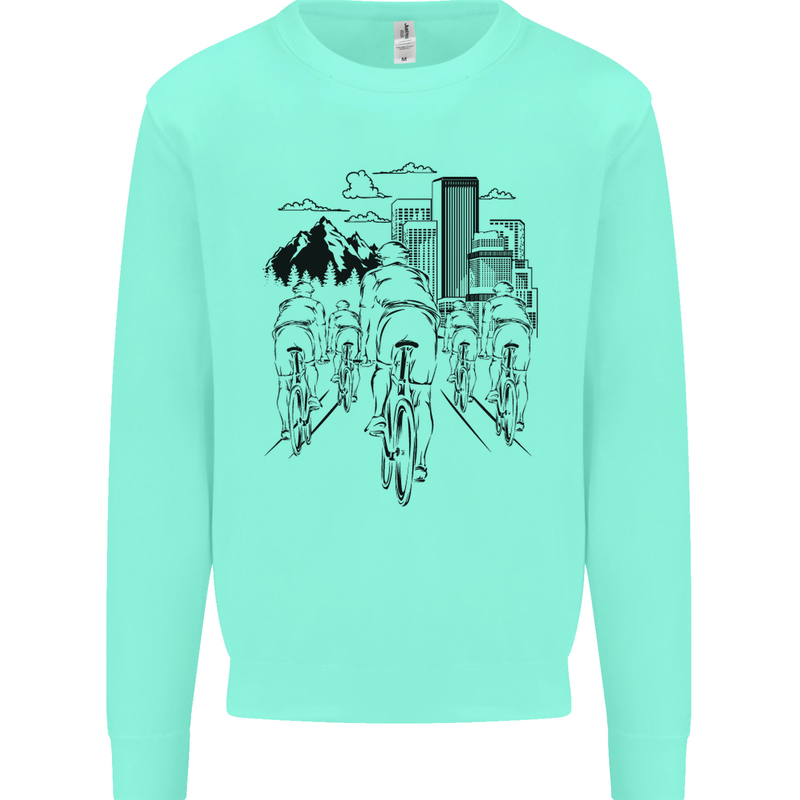 Bike Ride Cycling Cyclist Bicycle Road MTB Mens Sweatshirt Jumper Peppermint