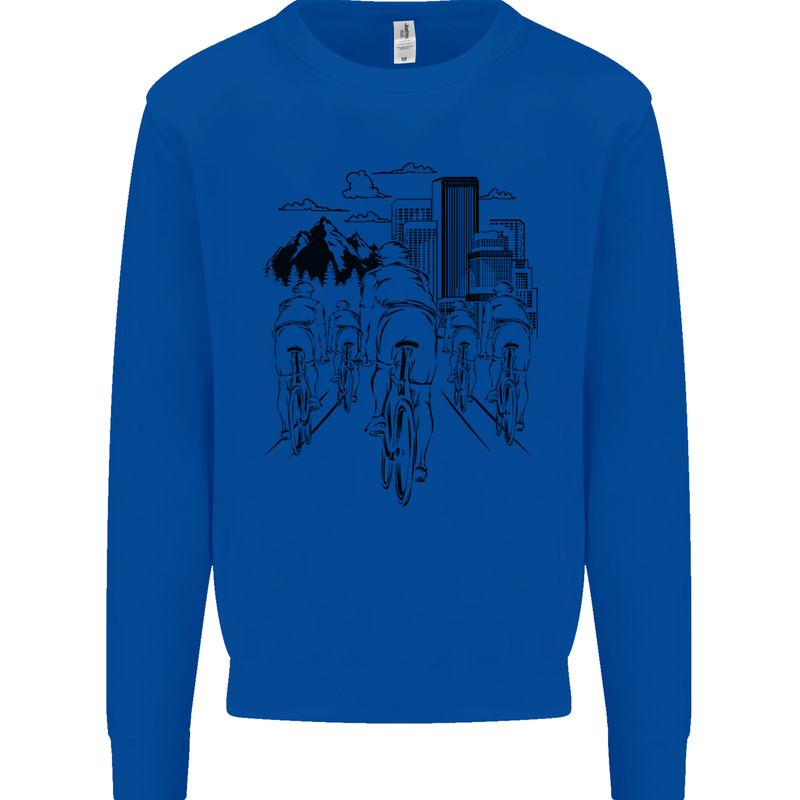 Bike Ride Cycling Cyclist Bicycle Road MTB Mens Sweatshirt Jumper Royal Blue
