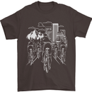 Bike Ride Cycling Cyclist Bicycle Road MTB Mens T-Shirt Cotton Gildan Dark Chocolate